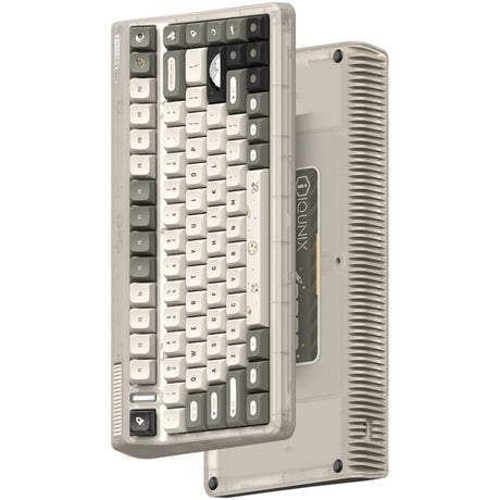 Tastiera meccanica wireless Iqunix og80 hitchhiker (grigia, layout us (qwerty), cherry mx silent red, 80% (tkl), led rgb, hot-swapable, pbt, 2.4ghz | bluetooth 5.1 | usb-c)