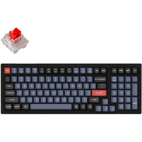 Tastiera meccanica Keychron k4 pro-h1 rgb (nera, layout us (qwerty), k pro rossa, 96%, led rgb, hot swap, double-shot pbt, bluetooth 5.1)