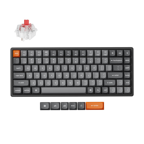 Tastiera meccanica Keychron k2 max-j1 rgb (nera, layout us (qwerty), super rossa, 75%, led rgb, osa double-shot pbt, hot swap, 2.4ghz | bluetooth 5.1 | usb-c)
