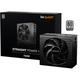 Silenzio! alimentatore dritto power 12 platino modulare da 750 watt (nero, 1x 12v-2x6, 4x pcie)
