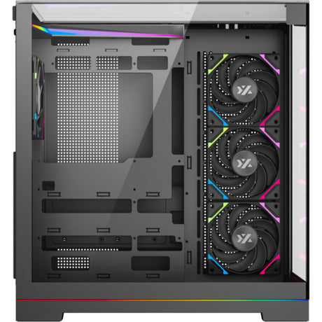 Custodia Midi Tower Xyz PC Gear Tesseract A-RGB (Nero | 2x USB-A | 1x USB-C | RGB | Vetro temperato)
