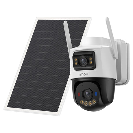 Fotocamera esterna Imou aov doppio obiettivo 5MP+5MP (bianco, 3k, 4G LTE, WiFi 6, pannello solare)
