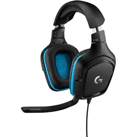 Logitech G432 Cuffie da gioco over-ear cablate con audio surround 7.1 (Nero Blu, PC, Playstation 4, Playstation 5, Xbox One, Xbox Series X|S, Nintendo Switch)