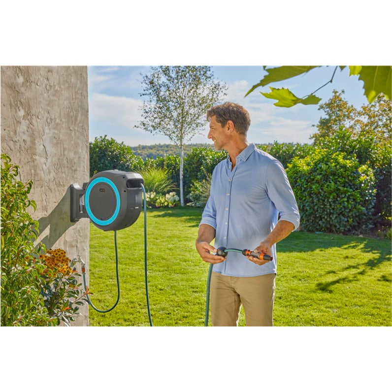 Gardena scatola portagomma a muro powerroll xl set - 35 m