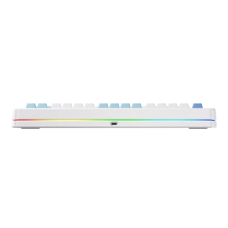 Tastiera meccanica personalizzata Mchose x75 v2 blue icy creamsicle (bianca, layout us (qwerty), kailh box icy creamsicle, 75%, rgb, hot swap, double-shot pbt, wireless | bluetooth | usb-c)