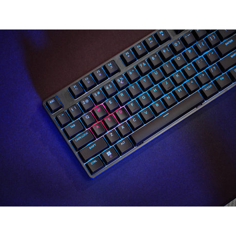 Trust GXT 864 Cada Tastiera meccanica compatta da gioco TKL (nera, layout USA (Qwerty), marrone Huano, RGB)