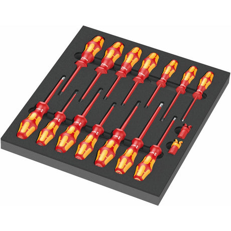 Wera 9711 inserto in schiuma con set di cacciaviti VDE 1, 16 pezzi - 05150102001