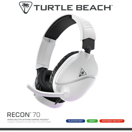 Turtle beach ear force recon 70p bianco (2024) cuffie da gioco over-ear (bianco, ps4, ps5, xbox series x|s, xbox one, switch, pc, mobile)