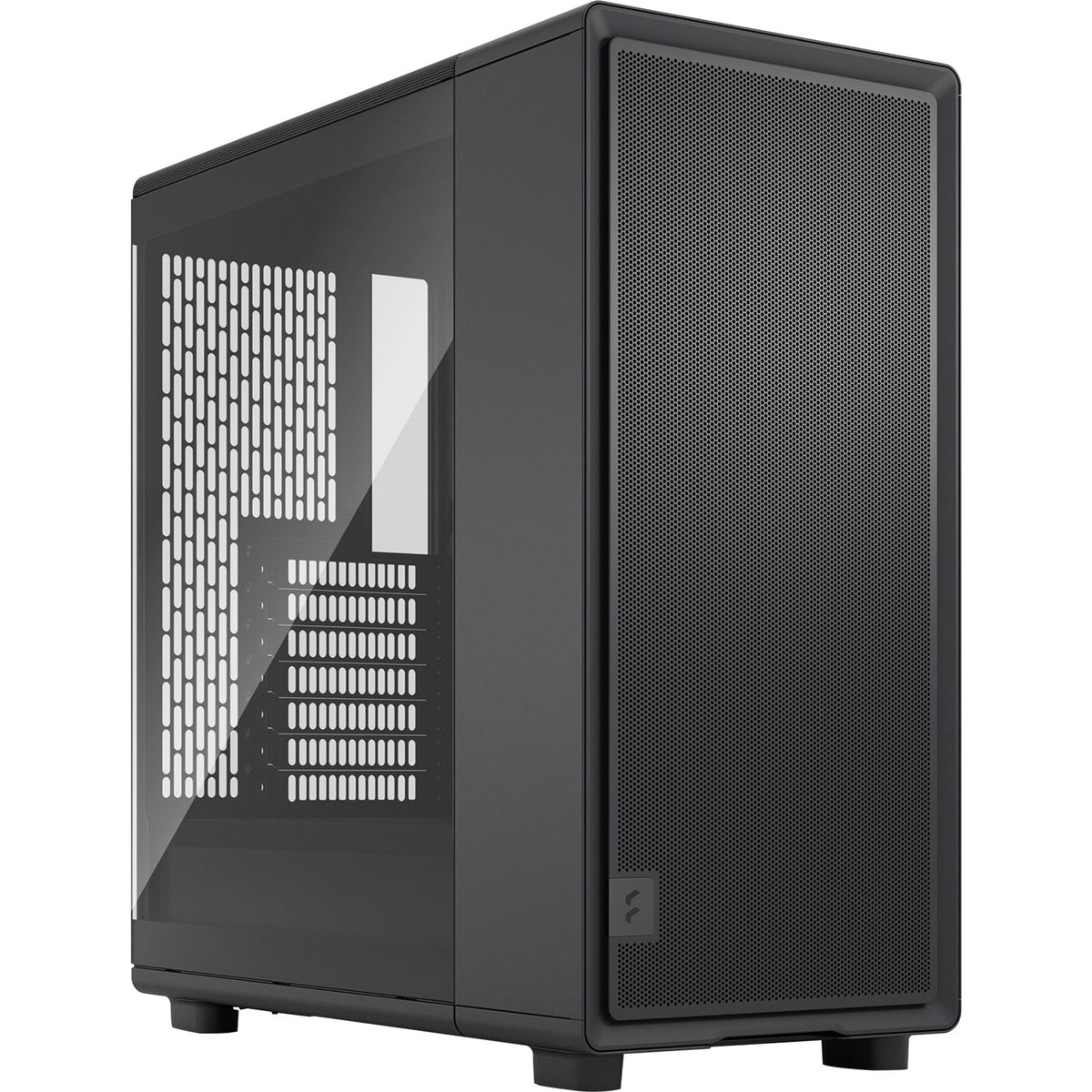 Custodia midi tower epoca dal design frattale (nero | 2x USB-A | 1x USB-C | vetro temperato)