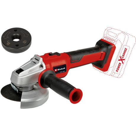 Smerigliatrice angolare a batteria Einhell axxio 18 115 q bl li solo - power x-change - 18 v li-ion - motore brushless - ø115 mm - 8.500 giri/min - dado a serraggio rapido - escl. batteria, caricabatterie e mola