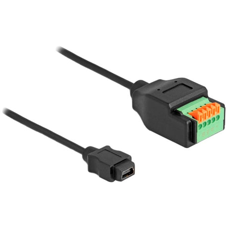 Delock Adattatore USB 2.0, USB 2.0 tipo mini-B femmina > morsettiera a 5 pin (nero, 15 cm)