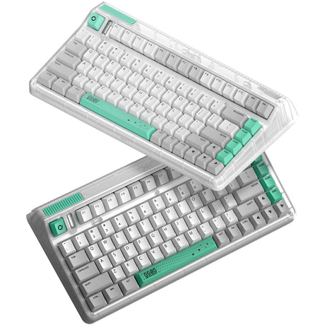 Tastiera meccanica wireless Iqunix OG80 wormhole (grigia, layout USA (QWERTY), Cherry MX Red, 80% (TKL), LED RGB, sostituibile a caldo, PBT, 2,4 GHz | Bluetooth 5.1 | USB-C)