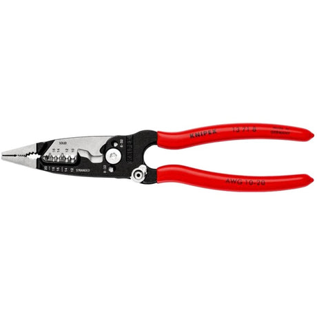 Pinza spelafili multifunzionale Knipex | per elettricista | modella americana | rivestito in plastica - 13 71 8