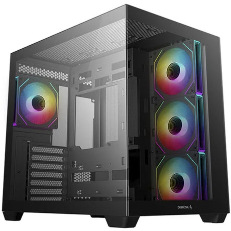 Custodia midi tower Deepcool CG530 4f (nero | 2x USB-A | 1x USB-C | RGB | vetro temperato)