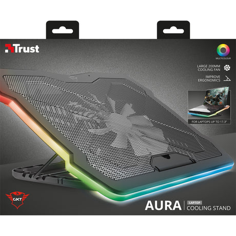 Trust GXT 1126 Aura dispositivo di raffreddamento per laptop (nero, RGB)