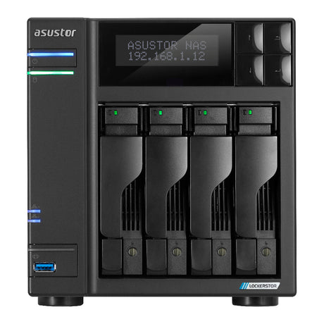 Asustor lockerstor 4 gen2+ as6704t v2 nas (nero, 2x 5G LAN, HDMI, USB)