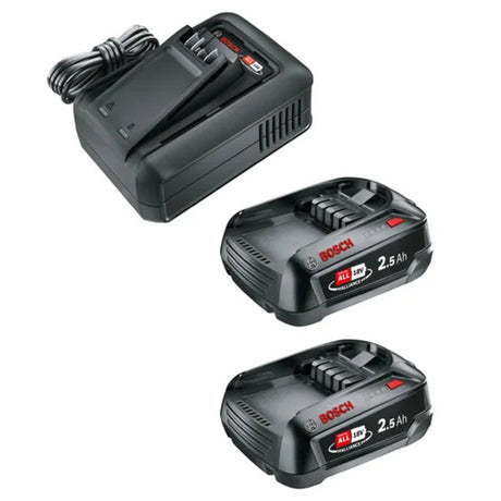 Gardena Starter Kit p4a qc al18v 44 + 2x 2,5 ah | set caricabatterie rapido e batterie (nero, 14914-20 | caricabatterie rapido al18v-44 | 2x batteria pba 18v 2,5 ah soc)