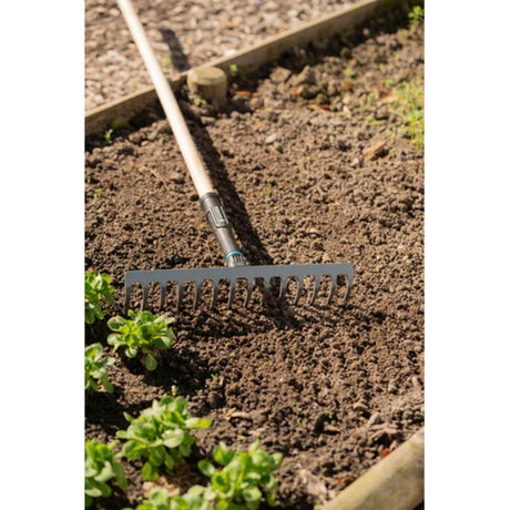 Gardena pureline rastrello 36 cm fsc 100% (colore legno grigio scuro, 17306-20)