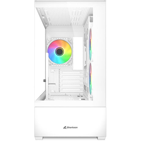 Custodia mini tower Sharkoon mk6 rgb (bianco | 2x usb-a | 1x usb-c | rgb | vetro temperato)
