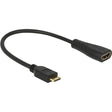 Delock adattatore mini HDMI C > HDMI A (nero, 0,23 metri)