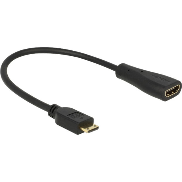 Delock adattatore mini HDMI C > HDMI A (nero, 0,23 metri)