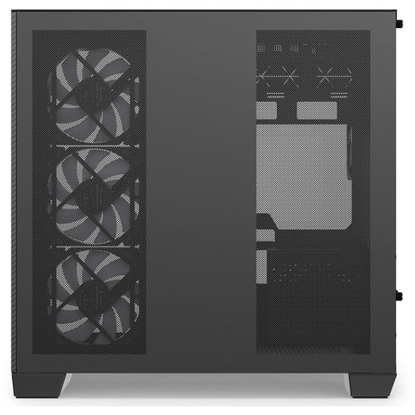 Custodia midi tower Sharkoon in acciaio Shark (nero | 2x USB-A | 1x USB-C | RGB | vetro temperato)