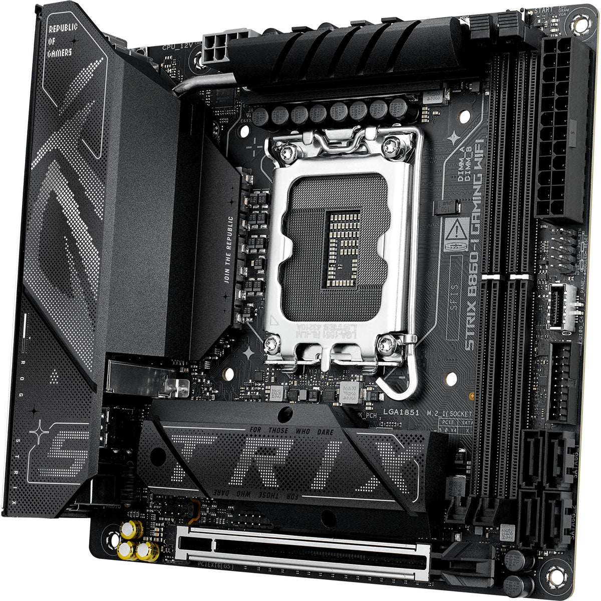Scheda madre Asus ROG Strix B860-I Gaming WiFi Socket 1851 (RAID, 2.5 GB-LAN, WiFi 7, BT, Suono, Mini-ITX)