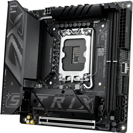 Scheda madre Asus ROG Strix B860-I Gaming WiFi Socket 1851 (RAID, 2.5 GB-LAN, WiFi 7, BT, Suono, Mini-ITX)