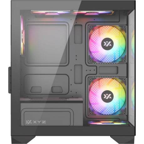 Custodia midi tower Xyz PC Gear Titanium View Lite (nera | 2x USB-A | vetro temperato)
