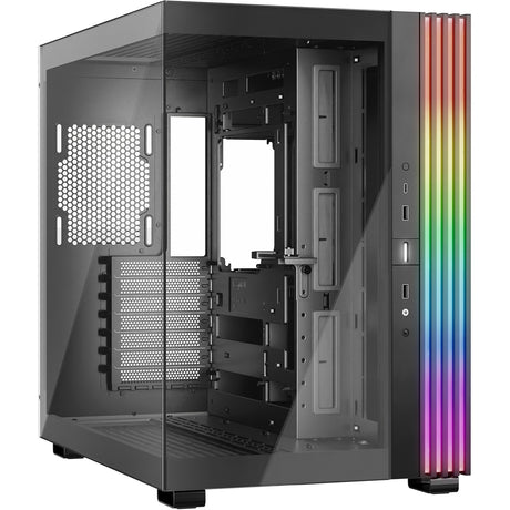 Silenzio! custodia midi tower light base 600 dx (nera | 2x USB-A | 1x USB-C | RGB | finestra)