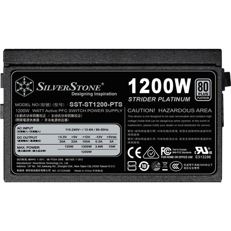 Alimentatore modulare Silverstone sst-st1200-pts da 1200 watt (nero, 8x pcie)