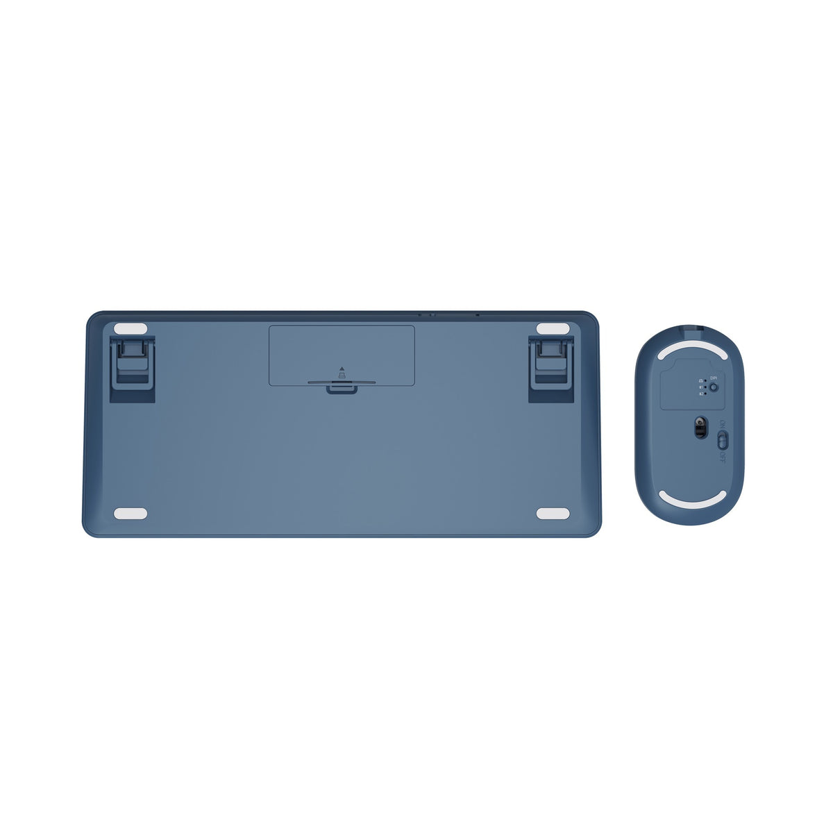 Mouse tastiera wireless multidispositivo Trust Lyra, set desktop (blu, layout USA, interruttori a forbice, 800 - 1.600 dpi, USB da 2,4 GHz, Bluetooth, 65%)