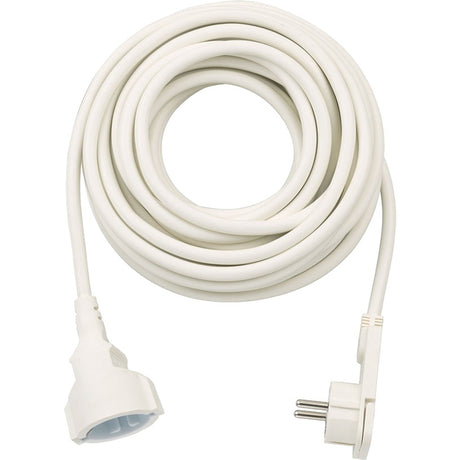 Cavo di prolunga Brennerstuhl in plastica di alta qualità con spina piatta 10 m bianco
