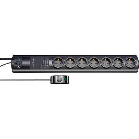 Brennerstuhl Primera-Tec Comfort Switch Plus 19.500 A Multipresa con protezione da sovratensione 7 vie nero 2 m H05VV-F 3G1,5 2 permanenti, 5 commutabili
