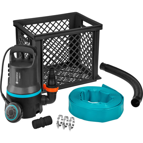 Gardena pompa per acqua sporca 9000 set di pompe sommergibili e a pressione (turchese nero, 9041-20)