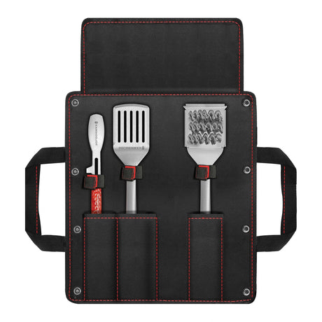 Kamado Joe Krafted Steel Grill Tools Set di accessori Posate per grill (3 pezzi, include borsa per il trasporto in tela)