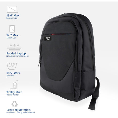 Zaino Act Connectivity Suburban per laptop fino a 15,6 (nero)