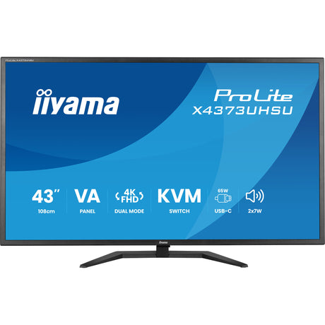 Monitor Iiyama prolite x4373uhsu-b2 42,5 4k uhd (nero (opaco), hdmi, displayport, usb-c)