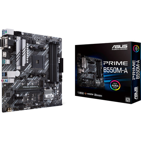 Scheda madre Asus Prime B550M-A presa AM4 (RAID, GB-LAN, audio, µATX)