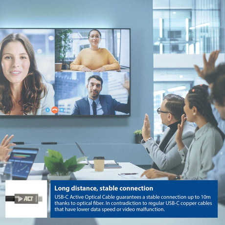 Act connettività Cavo di collegamento cavo ottico attivo USB-C 3.2 gen2 (AOC) (grigio nero, 5 metri)