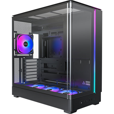 Custodia midi tower Montech king 45 pro (nera | 2x USB-A | 1x USB-C | RGB | finestra)