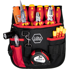 Wiha Set di attrezzi per elettricisti Set di attrezzi (rosso giallo, assortiti, 18 pezzi incl. marsupio)