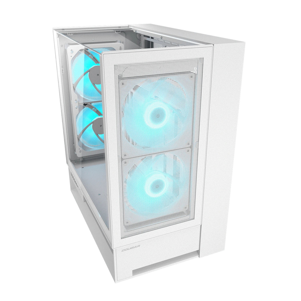 Custodia midi tower Cougar omnyx (bianco | 4x USB-A | 2x USB-C | vetro temperato)
