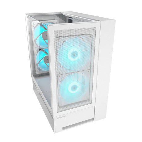 Custodia midi tower Cougar omnyx (bianco | 4x USB-A | 2x USB-C | vetro temperato)