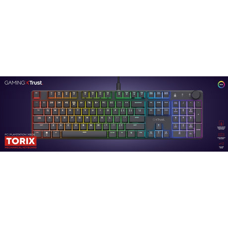 Tastiera da gioco meccanica Trust GXT 866 Torix (nera, layout USA (QWERTY), Huano Red, 100%, RGB)