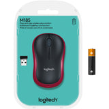 Mouse wireless Logitech m185 (rosso, vendita al dettaglio)