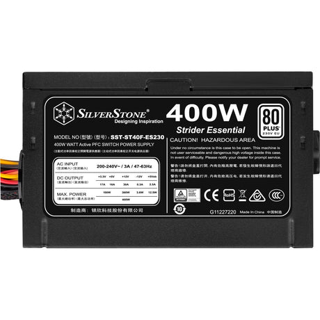 Silverstone strider essenziali st40f-es230 alimentatore da 400 watt (nero, 2x pcie)