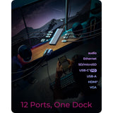 Icy box ib-dk4062-cpd Docking station 12 in 1 (alluminio)