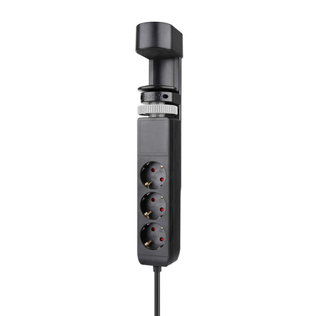 Presa da tavolo Neomounts DS22-840BL6 con morsetto e porte USB-C e USB-A - presa multipla a ricarica rapida (nera)