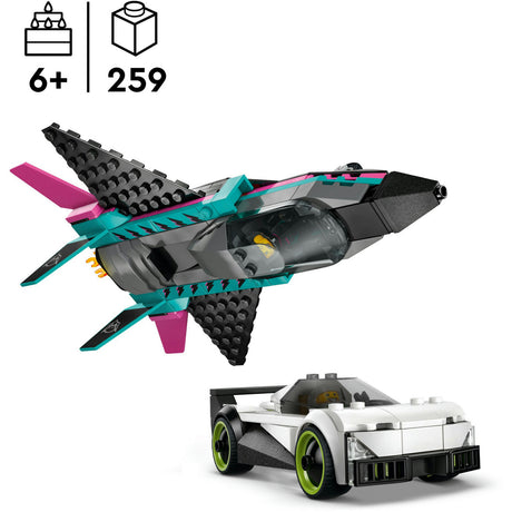 Lego City Great Vehicles 60489 Aereo a reazione contro auto sportiva